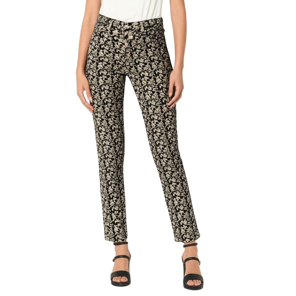 Levi Strauss Pants Size 8M W29 L32 Black Floral Straight‎ Leg Ankle Modern Artsy